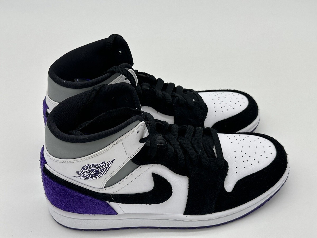 Size 8.5 - Jordan 1 Mid SE Black/Varsity Purple/White 852542-105 (imperfections) Air Jordan 1 Mid SE Varsity Purple | 852542-105 | Laced main image 2