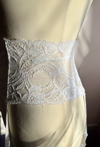 Vtg Warner's French Impressions Deep Lace Nylon Suspender Belt Waist Cincher S M - Picture 5 of 11