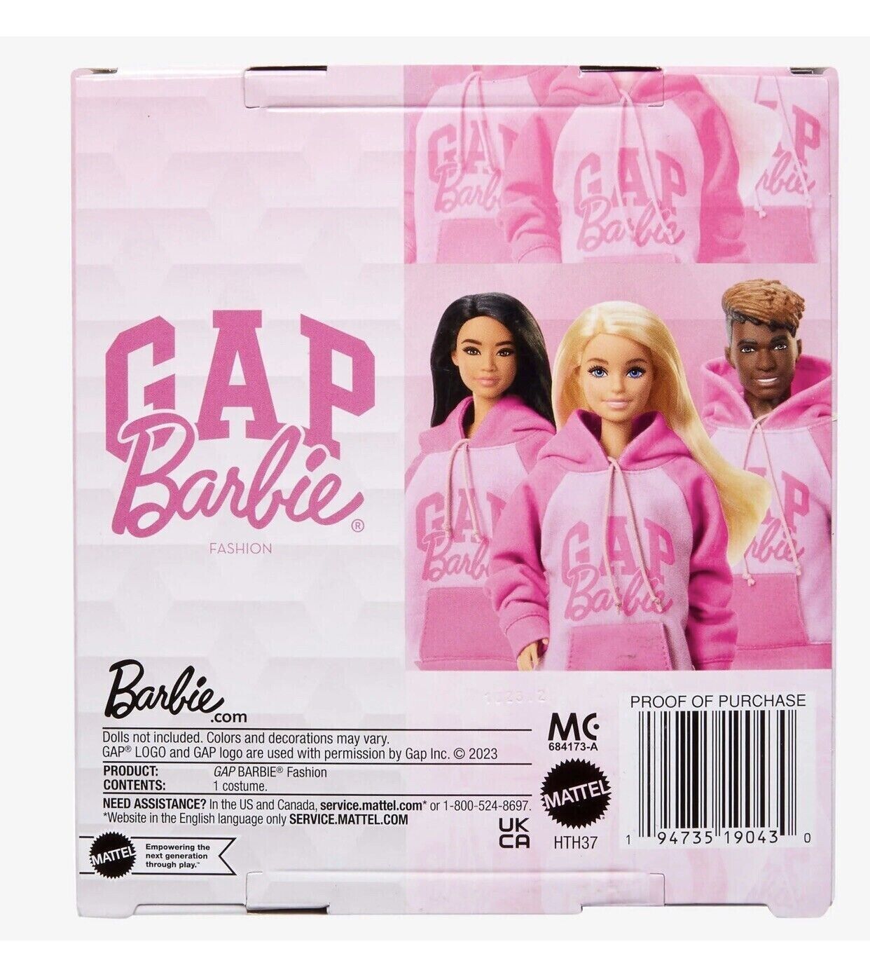 2023 Gap X Barbie Pink Arch Logo Doll Hoodie Doll-Sized Hoodie 1