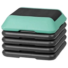 16" x 16" Adjustable Height Stepper Workout Aerobic Platform w/ 4 Risers Green