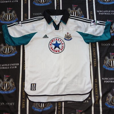Newcastle United Away Football Shirt Jersey 1999 2000 Adidas Alan