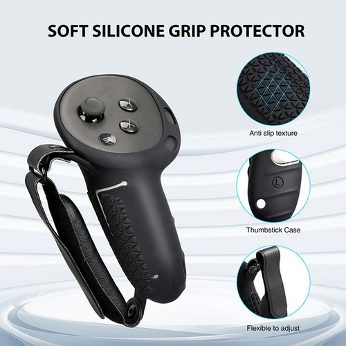 Für Quest 3 VR Zubehör Griff Schutz Hülle Griff Hülse Anti-Lost Silikon Case - Picture 9 of 20
