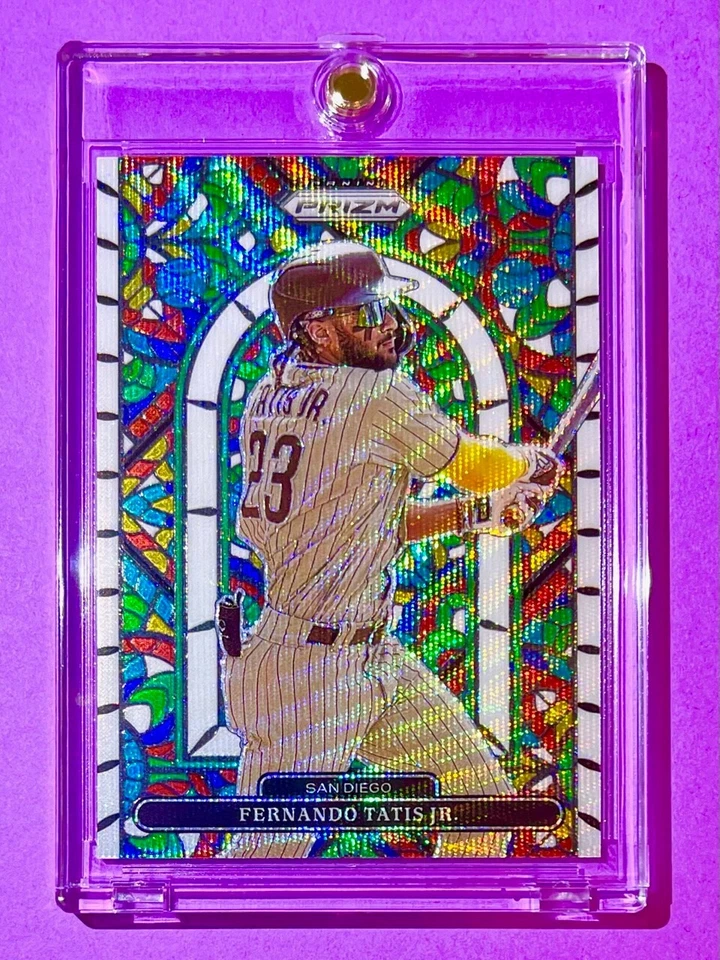 Fernando Tatis Jr RARE STAINED GLASS WHITE WAVE REFRACTOR PANINI PRIZM - MINT! - Image 3 of 4