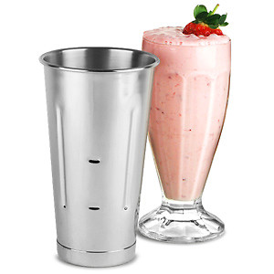 silver milkshake cup