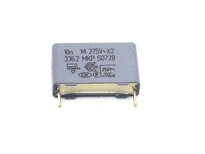 1x VISHAY 10nF 275V~ (10n M X2 3362 MKP S0728, 0,01µF, 0,01uF,Kondensator)F139