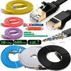 RJ45 Cat7 Network Ethernet Cable Gold Ultra-Thin Flat 10Gbps SSTP LAN Lead