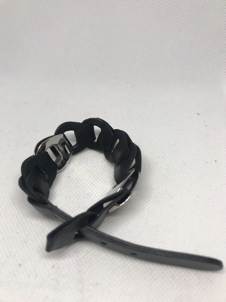 Michael Kors cuero negro con correa de reloj de acero inoxidable -A93 Foto 4 de 4