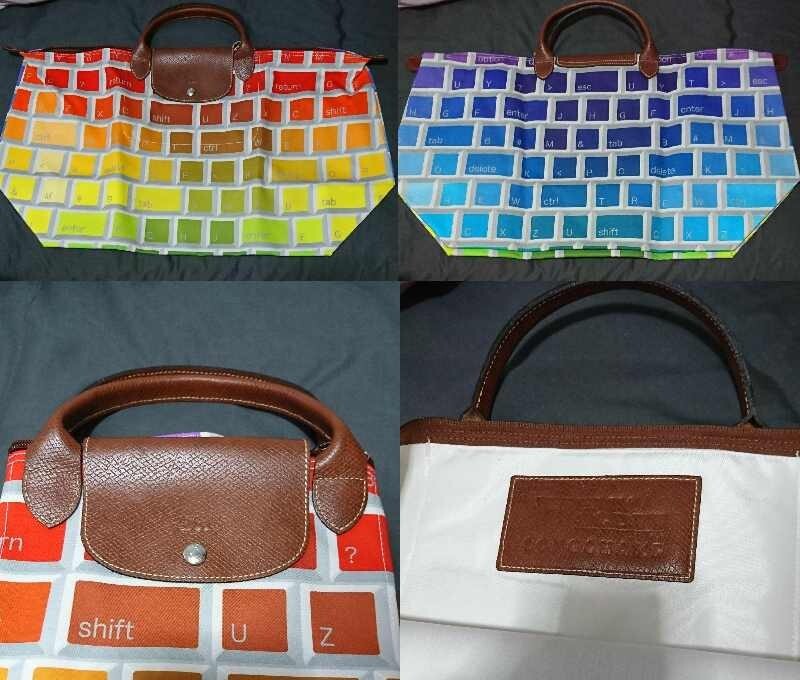 UNUSED Longchamp Jeremy Scott Gradient Keyboard Tote Handbag