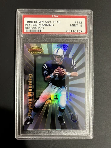 1998 Peyton Manning Bowman's Best Refractor rookie rc PSA 9 #d 341/400