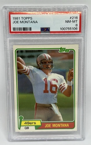 1981 Topps Football Joe Montana Rookie Card RC #216 PSA 8 NM-MT