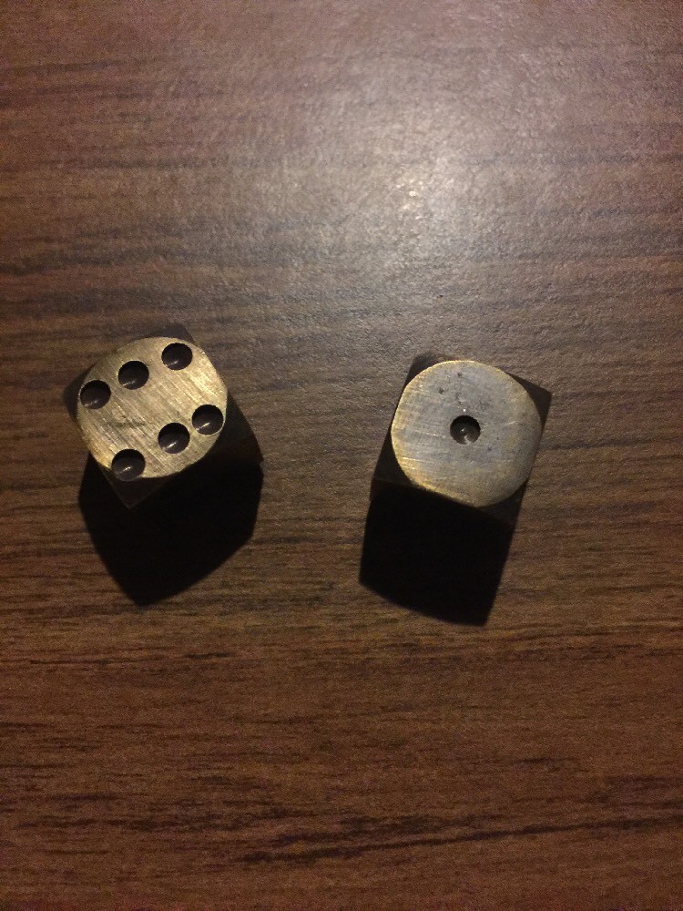 Set Dadi In Ottone Maverick - Casinò, Poker, Collezionista - Metallo Pesante, Fatto USA - 2