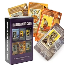 Learning Tarot with Meanings on Cards 78 Beginner Training Deck Fortune Oracle