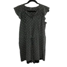 Madewell Black & White Silk Romper with Pockets & Back Cutout Women's Size Small