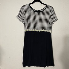 Urban Outfitters 90’S Houndstooth And Daisy Mini Dress Junior Girl Size M
