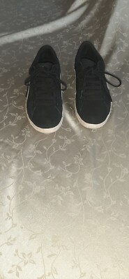 Puma, women's black, soft foam,low top suede sneakers, size 9