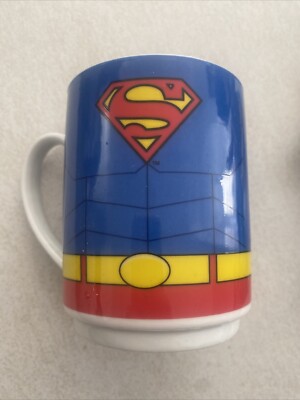 SUPERMAN DC Comics Logo Crest Ceramic Coffee Mug VGC