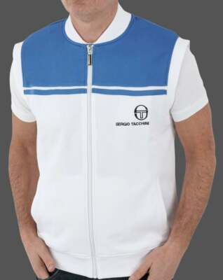 Sergio Tacchini Men's New Young Line Sleeveless Track White/Royal