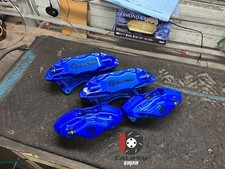 Subaru Sti Front Rear Set Calipers 4 Piston Blue Impreza Wrx 08-17 Powder Coated