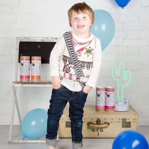 Cowboy Kinder Oberteil Langarm Stoff Stifte Farbe im Western Design Basteln Geschenk - Bild 3 von 4