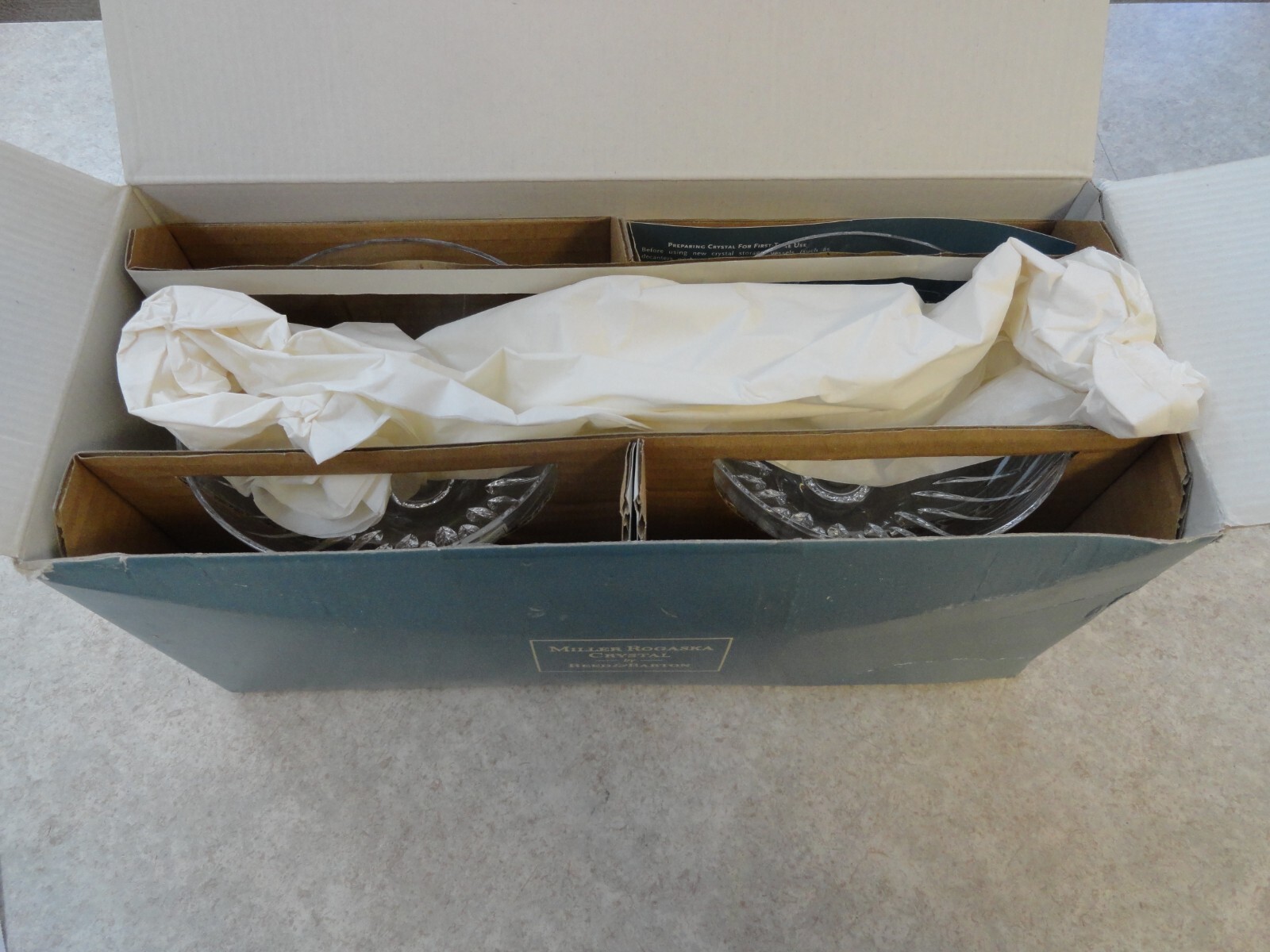 Miller Rogaska #2989-2289 Soho Dessert Footed Dessert Leaded Crystal Bowl - Pair