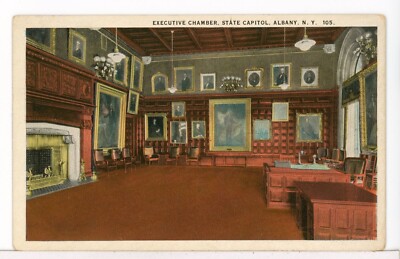 Inside the EXECUTIVE CHAMBER, State Capitol, Albany, NY 1915 - 1930 Postcard