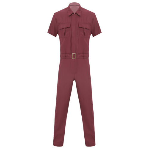 Mens Overalls Mechanic Dungarees Loose Jumpsuit Multiple Bodysuit Short Sleeve - Picture 18 of 57