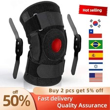 Knee Brace Hinged Compression Sleeve Joint Support Open Patella Stabilizer Wrap