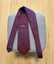 Hermès Paris Herren Krawatte – 100 % Seide – Bordeaux/Rot gemustert – Original