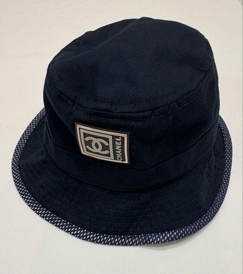 CHANEL Navy Bucket Hat Chanel Navy Blue Cotton Bucket Hat Chanel | TLC main image 2