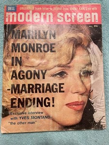 Vintage 1960 Modern Screen Mag with Marilyn Monroe on the cover