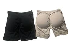 Padded Butt Lifter Shapewear Shorts L Black/Beige 2-Pack Lace Trim