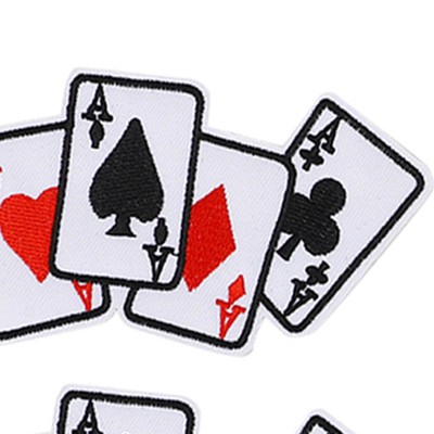 5 Stücke Poker Ace Kleidung Patch Eisen Auf Spielkarte Applique DIY T Hemd S BA