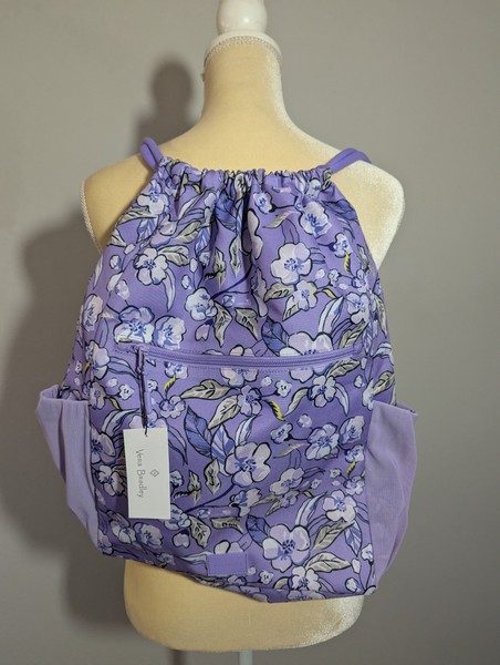 Mochila Vera Bradley Deluxe con Cordón Rosa Salvaje Lavanda Playa Mercado Gimnasio