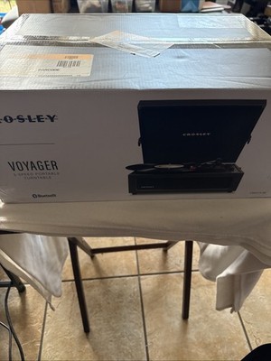 Crosley Voyager CR8017A-BK Portable Bluetooth 3-Speed Turntable Record Player