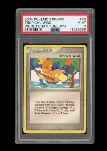Pokemon PSA 9 MINT 2004 Tropical Wind World Championship Card Black Star 26