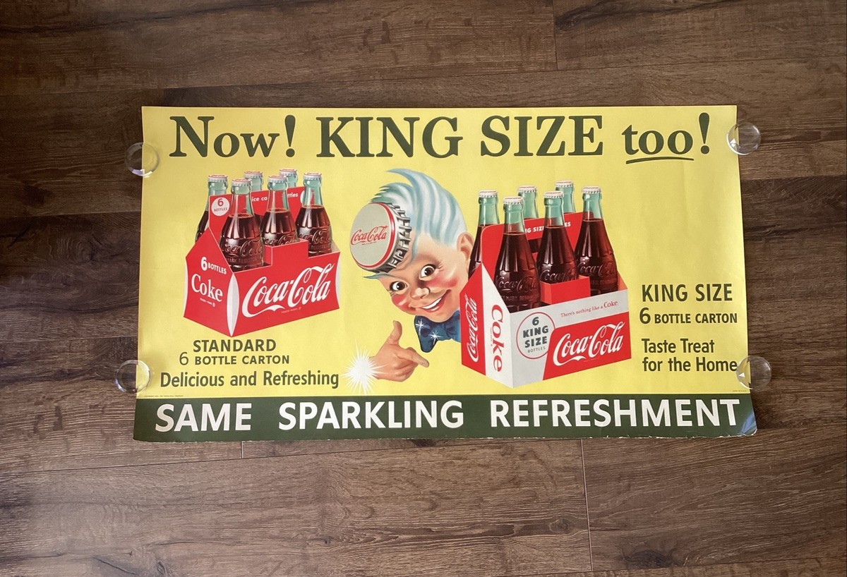 1955 COCA COLA ORIGINAL KING SIZE SPRITE BOY 6-PACK ADVERTISING