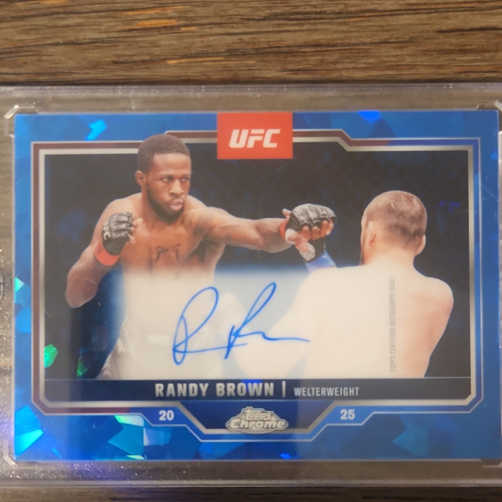 2025 Topps Chrome UFC Randy Brown Sapphire Autograph Veteran Signature CVA-RB
