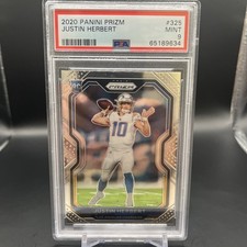 2020 Prizm Justin Herbert Rookie Card RC #325 PSA 9 MINT Los Angeles Chargers. rookie card picture