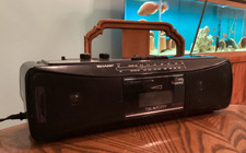 Vintage Sharp QT-250 Stereo Radio Cassette Recorder Boombox TAPE PLAYS in VIDEO