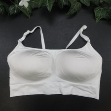 Warners Women's White XL Wireless Seamless Padded Comfort Bra Adjustable