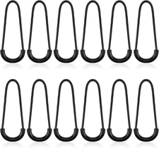 Nylon U-Shape Zipper Pulls, 12 Pcs Heavy Duty Tags, North Face Black 