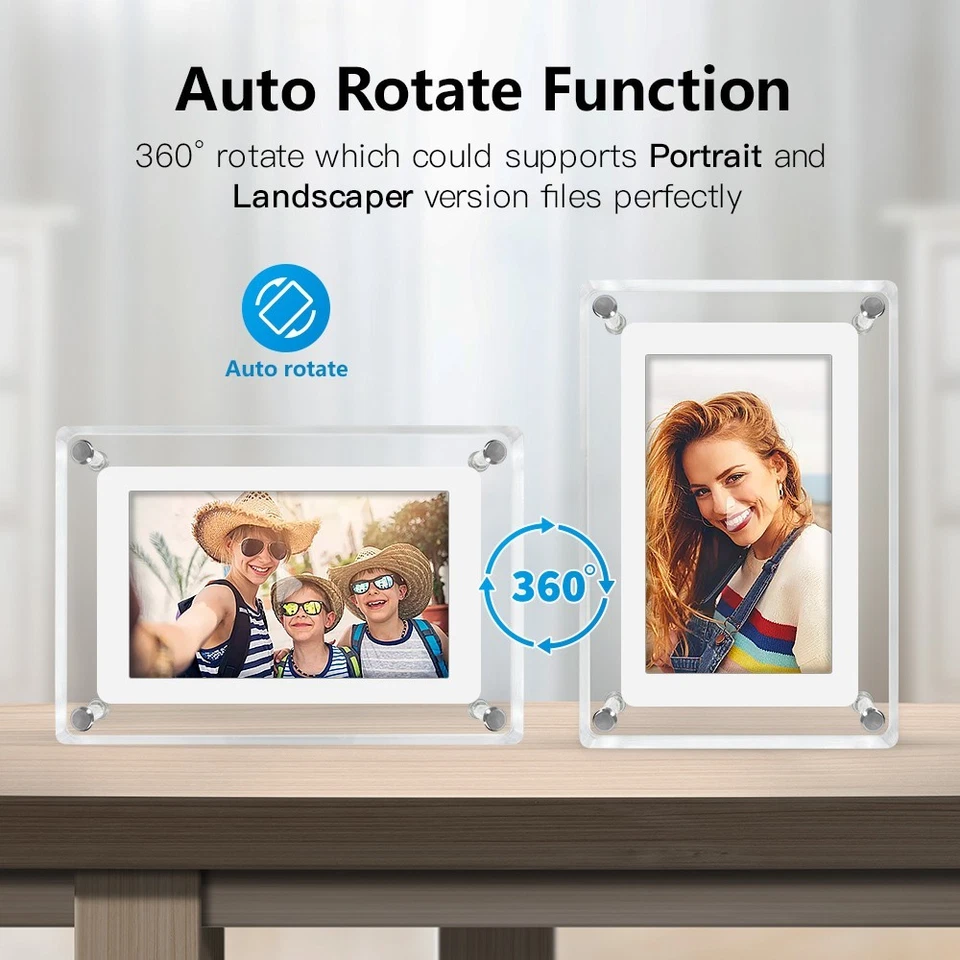 Acrylic Digital Photo Frame 5 inch 1200mah IPS LCD 1080 4GB memory - Image 3 of 4