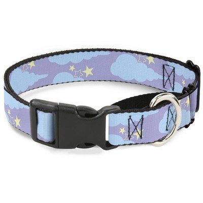 Plastic Martingale Collar Cloudy/Starry Sky Lavender/Blue/Yellow Lar (US IMPORT)