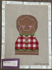 Handpainted Needlepoint Canvas  Gingerbread Girl   Read Description 