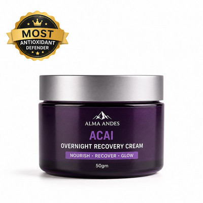 Acai Berry Night Recovery Cream   Overnight Glow & Skin Repair