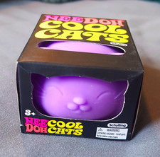 Schylling NeeDoh Cool Cats Squish Squeeze Toy Purple