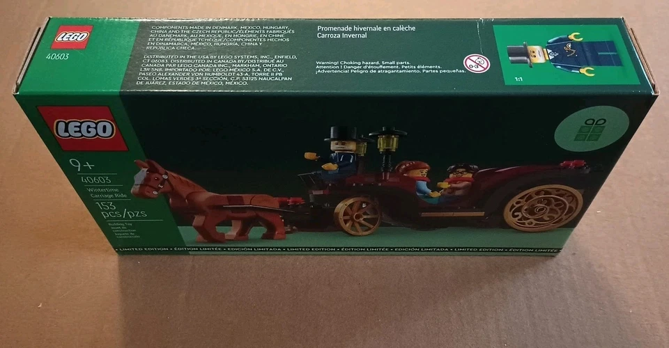 LEGO Seasonal 40603 Wintertime Carriage Ride Retirado Promo GWP Set Nuevo y Sellado Foto 2 de 4