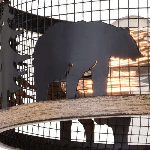 Vaxcel Lighting C0263 Kodiak 3 Light 16"W Semi-Flush Drum Ceiling - Black / - Picture 4 of 12