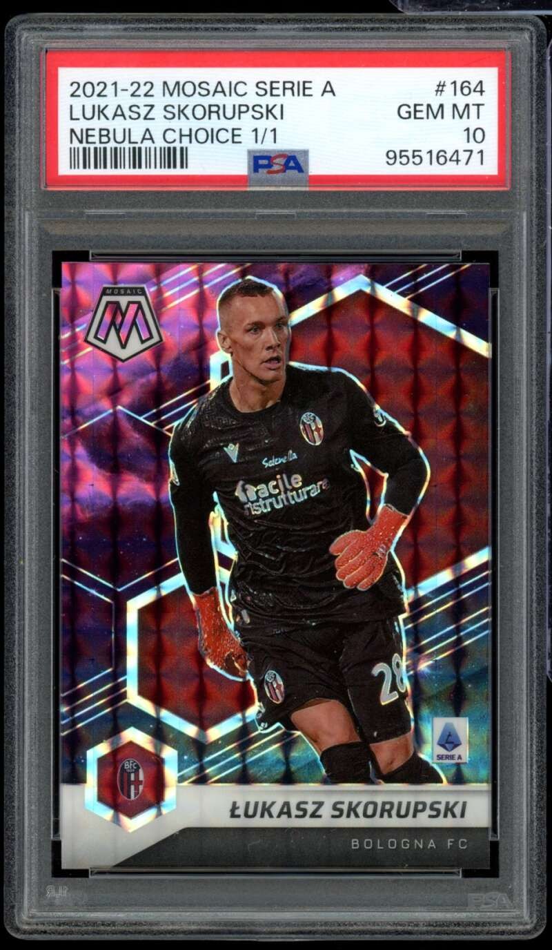 Lukasz Skorupski Card 2021-22 Mosaic Nebula Choice (1/1) #164 PSA 10 view 1