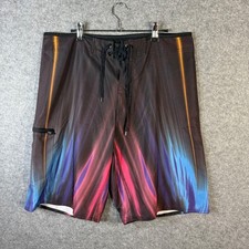 Burnside Board Shorts Trunks Swimwear Mens Size 34 Multicolor Drawstring